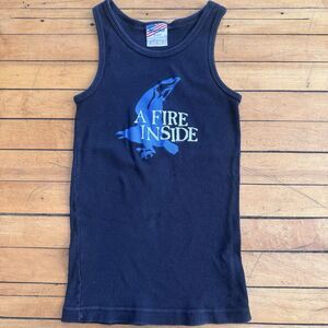 AFI  A Fire Inside Vintage Y2K Black Blue Graphic Tank Top Fire Bird 2000s 2003